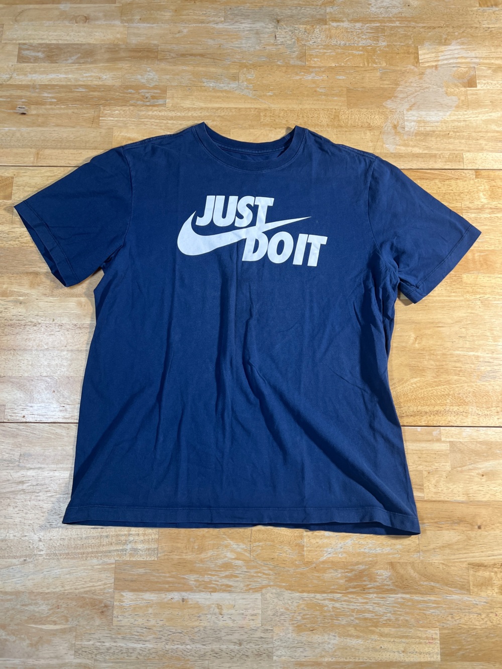 Nike Men’s JDI "Just Do It" Graphic Swoosh T-Shirt Navy Blue Size Medium M Cotto